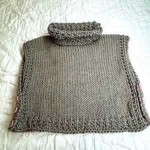 Hand made knitted pullover turtle neck sweater vest